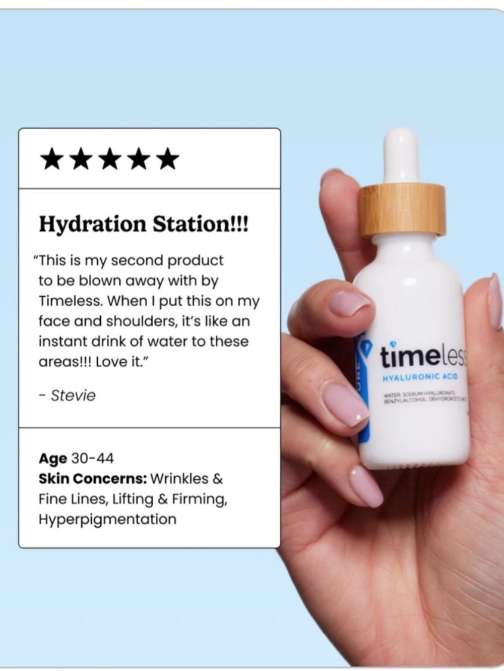 Timeless HYALURONIC ACID SERUM 100% Pure (1 oz/ 30mL ) Hydration Anti-aging
